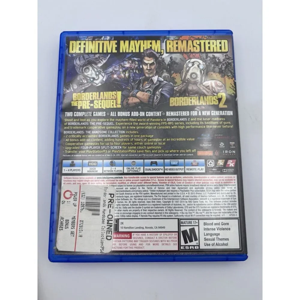 Playstation 4Borderlands The Handsome Connection Game & Instruction‎ Book 2669